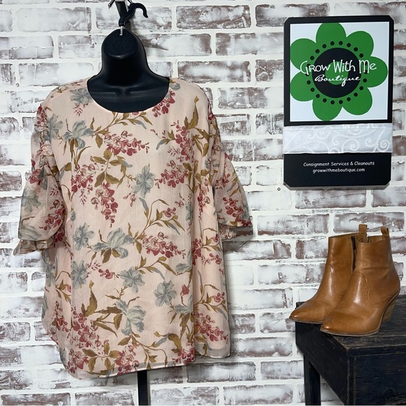 Frye Tan Leather Ankle Booties with Stacked Heel - Picture 1 of 7